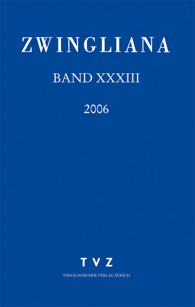 Cover Zwingliana Band 33: Jg. 2006