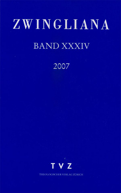 Cover Zwingliana Band 34: Jg. 2007