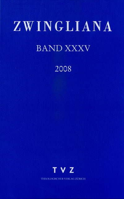 Cover Zwingliana Band 35: Jg. 2008