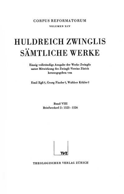 Cover Briefwechsel Band 2: 1523–1526
