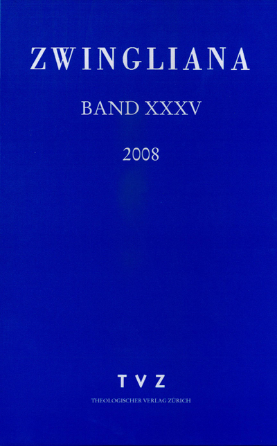 Cover zu Zwingliana Band 35: Jg. 2008