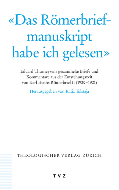 Cover «Das Römerbriefmanuskript habe ich gelesen»