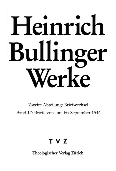 Cover zu Bullinger, Heinrich: Werke