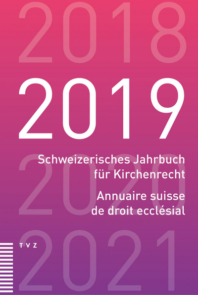 Cover von Schweizerisches Jahrbuch für Kirchenrecht / Annuaire suisse de droit ecclésial 2019