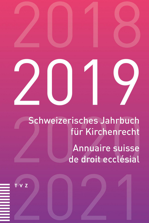 Cover von Schweizerisches Jahrbuch für Kirchenrecht / Annuaire suisse de droit ecclésial 2019
